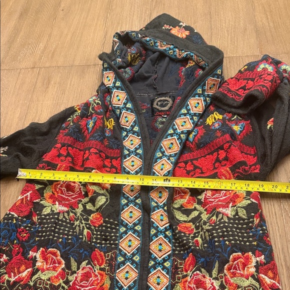 Johnny Was Multicolor Embroidered Hooded Cape - Picture 5 of 5